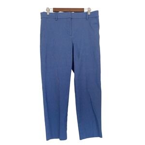 LOFT The Riviera Slim Women Pants 8 Blue Cotton Spandex Textured Work Trousers